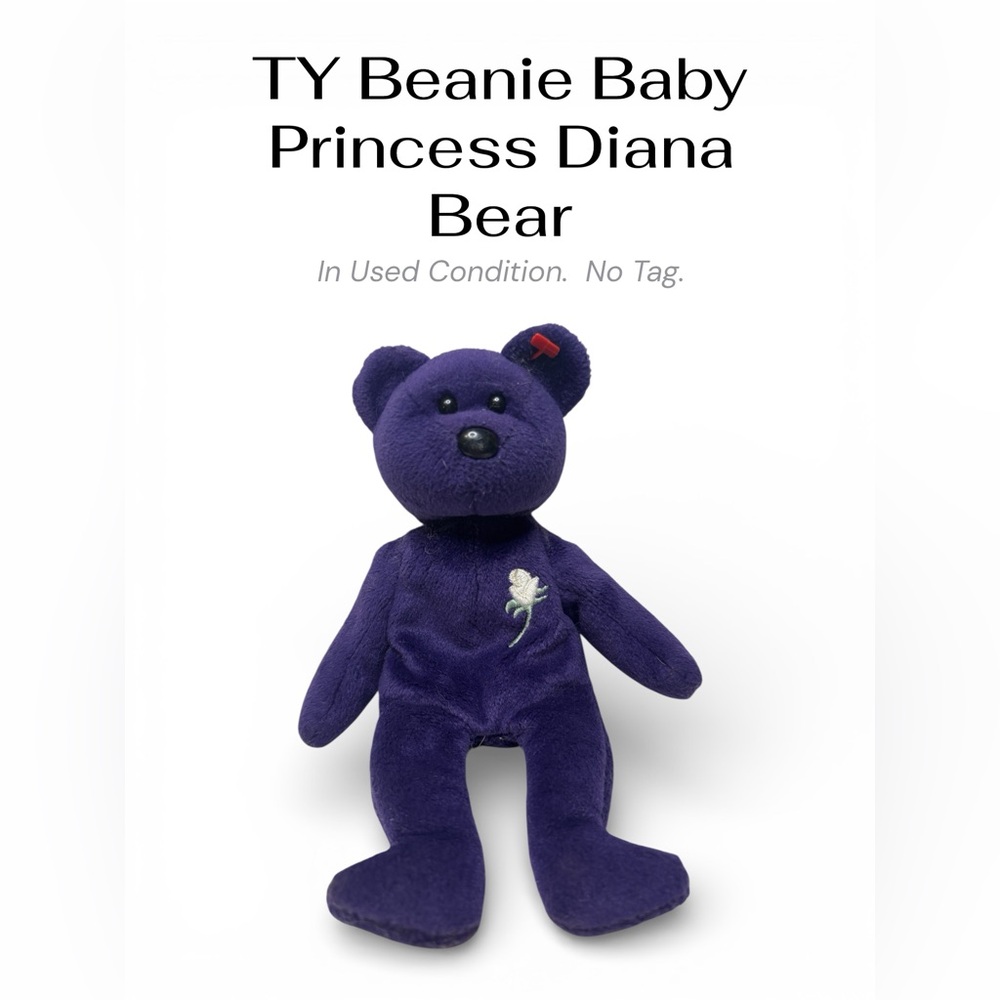 Ty Beanie Baby Purple Bear – Princess Diana Memorial Plush